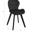 Lot de 4 chaises en velours noir pieds noirs
