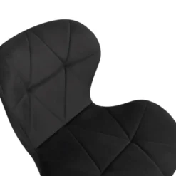 Lot de 4 chaises en velours noir pieds noirs