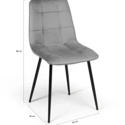 Lot de 4 chaises en velours plusieurs couleurs