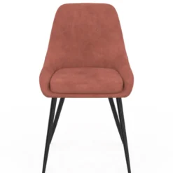 Lot de 4 chaises en velours terracotta avec accoudoirs