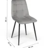Lot de 4 chaises grises pour salle à manger