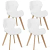 Lot de 4 chaises matelassées blanches