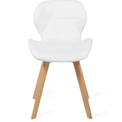 Lot de 4 chaises matelassées blanches