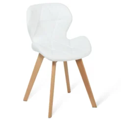 Lot de 4 chaises matelassées blanches