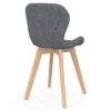 Lot de 4 chaises matelassées en tissus mix color bleu, gris, beige et noir