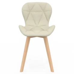 Lot de 4 chaises matelassées en tissus mix color bleu, gris, beige et noir