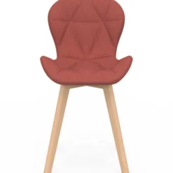 Lot de 4 chaises matelassées gris, terracotta et beige x2