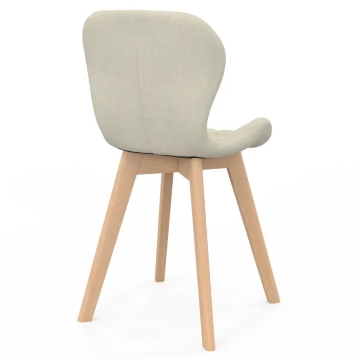 Lot de 4 chaises matelassées gris, terracotta et beige x2