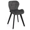 Lot de 4 chaises matelassées velours gris foncé