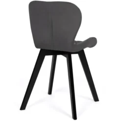 Lot de 4 chaises matelassées velours gris foncé