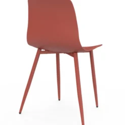 Lot de 6 chaises mix color gris foncé x2, terracotta x2, beige x2 pieds en métal