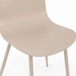 Lot de 6 chaises mix color gris foncé x2, terracotta x2, beige x2 pieds en métal