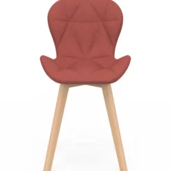 Lot de 6 chaises modernes avec assises matelassées en gris, terracotta et beige
