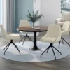 Lot de 4 chaises pivotantes en velours beige avec accoudoirs