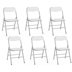 Lot de 6 chaises pliantes blanches d’intérieur