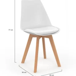 Lot de 6 chaises scandinaves blanches