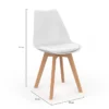 Lot de 4 chaises scandinaves blanches