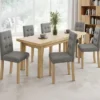 Lot de 6 chaises scandinaves capitonnées grises