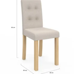 Lot de 6 chaises scandinaves capitonnées beiges