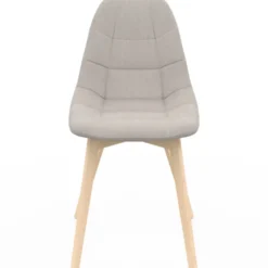 Lot de 6 chaises scandinaves en tissu beige pieds en bois