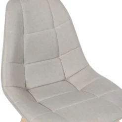 Lot de 6 chaises scandinaves en tissu beige pieds en bois