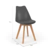 Lot de 4 chaises scandinaves grises