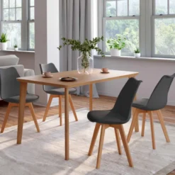 Lot de 4 chaises scandinaves grises