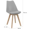 lot de 6 chaises scandinaves gris foncé et gris clair mix color