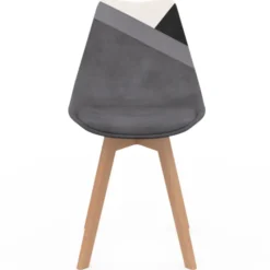 Lot de 6 chaises scandinaves mix color gris foncé, blanc, noir et velours patchworks