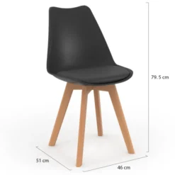 Lot de 4 chaises scandinaves noires