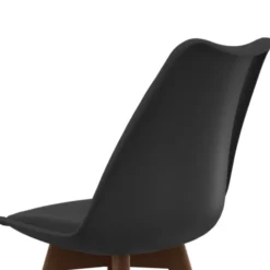 Lot de 6 chaises scandinaves noires avec coussin