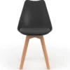 Lot de 8 chaises scandinaves noires pour salle à manger