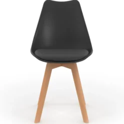 Lot de 8 chaises scandinaves noires pour salle à manger