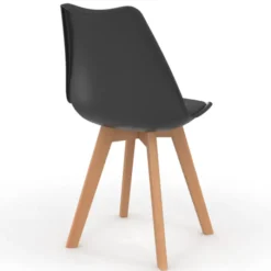 Lot de 8 chaises scandinaves noires pour salle à manger