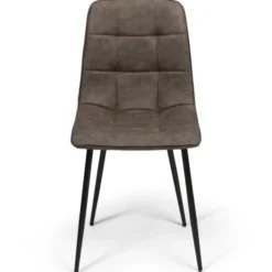 Lot de 6 chaises vintage en PU marron
