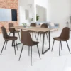 Lot de 6 chaises vintage marron pour salle à manger