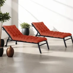 Lot de 2 coussins universels de transat 180 cm terracotta