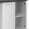 Îlot de cuisine blanc et plateau gris anthracite