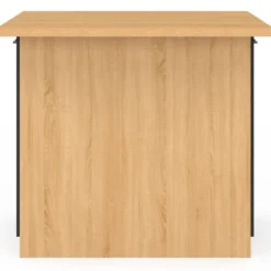 Îlot de cuisine imitation hêtre avec 4 portes noires 100 cm