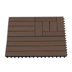 Lot de 5 dalles de terrasse rectangulaires clipsables de 60 x 30 cm