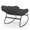 Lot de 2 fauteuils de jardin à bascule métal gris anthracite avec coussins