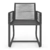 Lot de 2 fauteuils de jardin métal et cordage gris