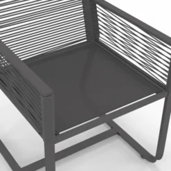 Lot de 2 fauteuils de jardin métal et cordage gris
