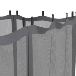 Lot de 4 moustiquaires pour pergola 3x4 gris zippés + crochets