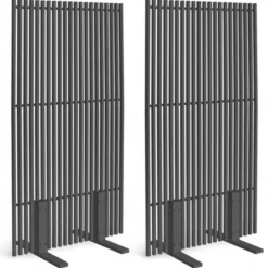 Lot de 2 paravents extérieurs ajourés claustra décoratif 80 x 150 cm métal gris anthracite