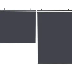 Lot de 2 stores enrouleurs gris pour pergola