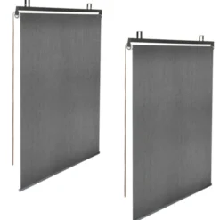 Lot de 2 stores enrouleurs tamisants L.124 x H. 225 CM pour pergola gris anthracite