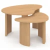 Lot de 2 tables basses gigognes 70/50 bois façon hêtre