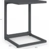 Lot de 2 tables d'appoint de jardin pour transat et bain de soleil gris anthracite
