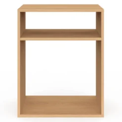 Lot de 2 tables de chevet avec rangements ouverts effet lattes et bois